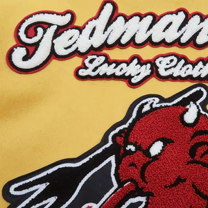 Chaqueta universitaria de cuero personalizada Letterman al por mayor para hombre chaqueta universitaria de béisbol impermeable personalizada para hombre - Product Image 6