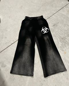 Unisex Custom 100% Nylon Cotton Flare Pants High Quality Heavy Stacked Loose <b>Legs</b> Streetwear Casual Sport Sweatpants Lightweight - Product Image 2
