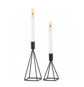Bougeoir grand en métal de forme géométrique de vente chaude pour les centres de table de mariage et les décorations pour la maison - Product Image 1