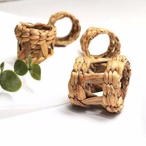 Anillos de soporte de jacinto de agua ecológicos de servilletas de comedor juego de servilletas naturales para cenas de festivales de vacaciones de Acción de Gracias - Product Image 5