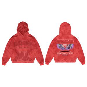 Custom OEM Streetwear <b>Oversized</b> Acid Stone Washed Distressed Puff Print <b>Hoodie</b> Sun Faded Acid Wash Zip up Hoodies for Men - Product Image 4