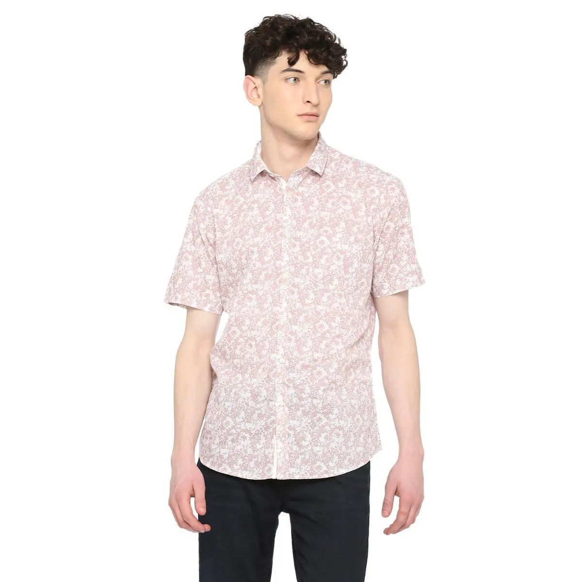Wholesale Branded mens shirts Wholesale Suppliers Formal Style Carrot Red Print Slim Fit Shirts with Customized Size Available For Sale OEM ODM Service Offered