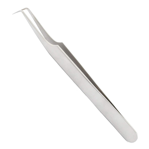 Venta al por mayor de pinzas de 90 grados de acero inoxidable de alta calidad de etiqueta privada para extensión de pestañas pinzas de punta de fibra de etiqueta privada - Product Image 5