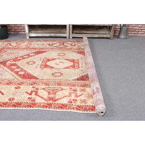 Tapis turc vintage 5,7 x 9,1 pieds, grand tapis, tapis en laine rouge - Product Image 5
