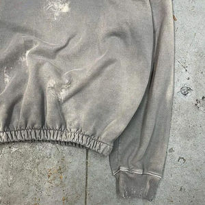 Sudadera con Efecto Desgastado, Mezcla de Algodón, Lavado Ácido, Parche Personalizado, Aplique Bordado, Diseña Tu Texto, Logotipo, Sudaderas Extra Grandes - Product Image 6