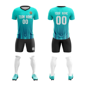 Ensemble de maillot de football pour homme de haute qualité, imprimé par transfert thermique, 100% polyester, séchage rapide, maillot et short pour adultes - Product Image 6