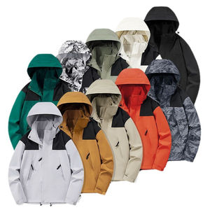 Chaqueta cortavientos de color de retales para hombre, chaqueta con cordón de estilo vintage, chaqueta de ropa de senderismo Unisex personalizada, servicio OEM - Product Image 3