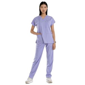 Conjunto de Uniforme Médico para Mujer, Ropa de Trabajo para Enfermeras de Hospital, Tela Elástica Transpirable, Fabricante de Fábrica con Etiqueta Privada OEM Personalizada - Product Image 1