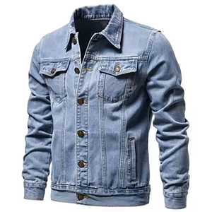 Chaqueta Vaquera de Mezclilla para Hombre y Mujer, de Alta Calidad, OEM, de Algodón Grueso, Negra, Azul Marino, con Bordado, Logotipo Personalizado, Talla Grande - Product Image 2