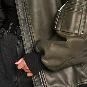 Chaquetas de Cuero de Moda para Mujer, Transpirables, de Alta Calidad, Último Estilo, Nuevo Modelo, Chaqueta de Cuero Informal con Cremallera, Chaqueta de Cuero para Mujer - Product Image 3