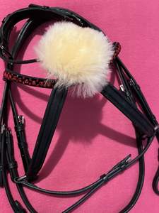 Bride de grackle mexicaine rembourrée en cuir souple Bling anatomique confort X FABRICANT pleine grandeur - Product Image 3