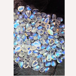 143 piezas de piedra lunar arcoíris Natural con fuego 9x7mm 10x8mm cabujón de pera 284 Ct lote Iroc ventas piedras preciosas sueltas US $114 para todos - Product Image 1