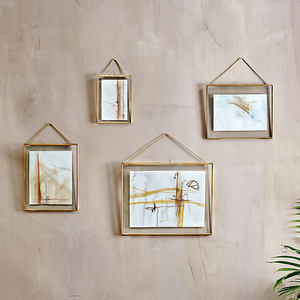 Hanging <b>Glass</b> <b>Picture</b> <b>Frame</b> Brass Border Photo <b>Frame</b> <b>for</b> Home and Office Wall Decorative Square <b>Picture</b> <b>Frames</b> - Product Image 2