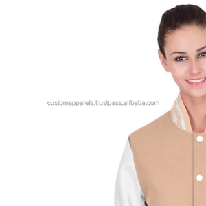 Chaqueta universitaria acolchada de algodón transpirable para mujer con bordado personalizado y acabado teñido al por mayor - Product Image 5