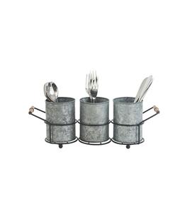 High quality 3 section galvanized <b>cutlery</b> holder fabulous design home decor tableware <b>cutlery</b> <b>stand</b> from wholesale suppliers - Product Image 1