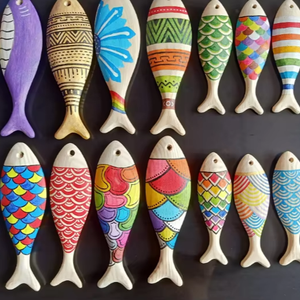 Vente chaude de jouets de poisson en bois pour les enfants à peindre des jouets créatifs et éducatifs - Product Image 1