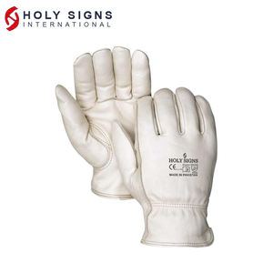 Gants de conduite bon marché pour hommes Gants de conduite thermiques en peau de chèvre blanche Gants ignifuges imperméables pour le jardinage et la construction - Product Image 1