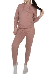 Colección de invierno de la mejor calidad para mujer, último estilo, logotipo personalizado, chándal transpirable de dos piezas, Sudadera con capucha informal para correr con borlas - Product Image 4