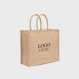 Grand sac fourre-tout en jute naturel avec poignées rembourrées, sac de plage en lin écologique pour usage quotidien, impression sérigraphique publicitaire alimentaire - Product Image 2