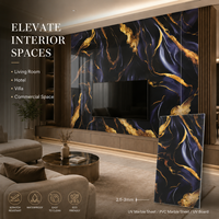 Panneau mural en PVC brillant MORLENX, imitation marbre linéaire blanc, panneau décoratif moderne pour la maison, l'hôtel, le bureau