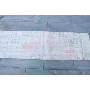 พรมขนาด 1.7x5.5 ฟุต, พรมวิ่งสไตล์ตุรกีแบบวินเทจ, พรมขนสัตว์สีขาว - Product Image 4