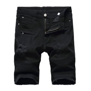 Short en jean d'été pour homme. Short en jean bleu à jambes larges. Mode de rue. Décontracté quotidien. La coupe est ample et confortable. - Product Image 1