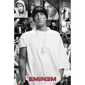 Póster Art Deco de Eminem, Collage de Paneles de Papel con Marco de Madera para Decoración de Paredes del Hogar - Product Image 1