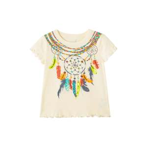 เสื้อยืดเด็กพิมพ์ลาย Aren't You Curious Kids' ผ้าฝ้ายถัก ไซส์ 6-7 สีขาวนวล พิมพ์ลายโลโก้ตัวอักษร สไตล์ลำลอง แขนสั้น - Product Image 1