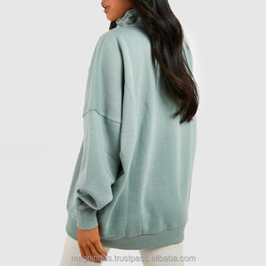 Sudaderas de Mujer de Alta Calidad con Media Cremallera para Uso Casual, Venta al por Mayor, Sudaderas de Mujer Personalizadas de Talla Grande con Media Cremallera - Product Image 3