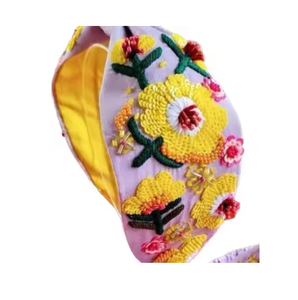 2025 Latest New Design Hand Embroidery <b>Hairband</b> Luxury Fashion Accessory Headband for Women <b>Bridal</b> Headpiece From India - Product Image 5