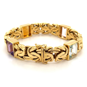 <b>Byzantine</b> Style 18k Solid Gold Vintage <b>Bracelet</b> Multi Gemstone Colorful Women's Fashion Jewelry <b>Bracelet</b> - Product Image 2