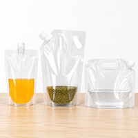Sac de transport d'urgence en plastique haute barrière 5L avec poignée, fond extensible et bec verseur, pour eau et céréales