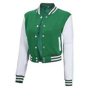 Chaqueta Universitaria Estilo Bomber para Mujer, Chaqueta Casual con Forro Suave Impermeable Teñido en Satén, Chaqueta Universitaria con Letras Bordadas - Product Image 5