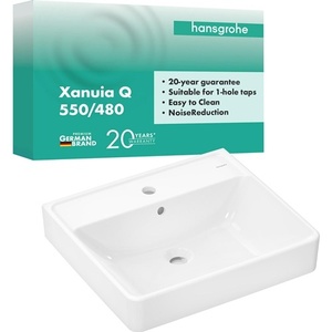 Lavabo HG Q 550x480 Xanuia Blanco con Orificio para Grifo y Desbordamiento - Product Image 1