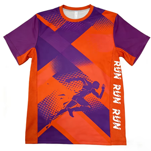 Camiseta Deportiva Unisex con Cuello Redondo, Malla de Poliéster Reciclado que Absorbe la Humedad, para Carreras de Trail, Maratón, Carreras Benéficas, Logotipo Personalizado del Equipo - Product Image 2