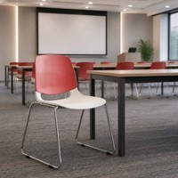 Chaise de conférence moderne, siège de formation, chaise de réunion, chaise d'auditorium, chaise de salle de classe avec structure en métal thermolaqué, design ergonomique en plastique
