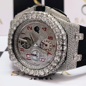นาฬิกาเพชร VVS นาฬิกากลไกกลไกหรูหราสแตนเลส นาฬิกากลไกเพชร moissanite vvs แบบกําหนดเองสําหรับผู้ชาย - Product Image 3