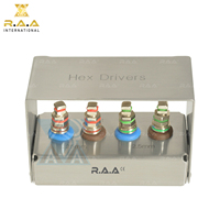 Kit de mini-embouts pour implants dentaires R.A.A.INTERNATIONAL, embouts hexagonaux universels, 4 pièces, certifiés CE, embouts métalliques RAA-132, garantie de 3 ans
