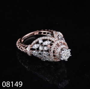 แหวนเพชรสำหรับงานแต่งงานสำหรับผู้หญิงทรงกลมสีทอง14K/18K สำหรับผู้หญิงได้รับการรับรองเครื่องประดับสำหรับงานปาร์ตี้อินเทรนด์ - Product Image 1