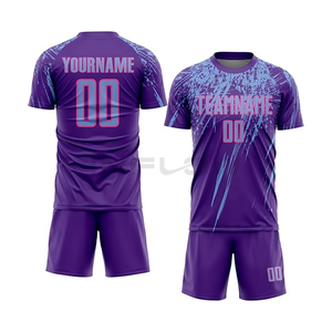 Conjunto de camiseta de fútbol de tela de poliéster 100%, kit de fútbol americano, productos de secado rápido transpirables, Camiseta con estampado de logotipo personalizado - Product Image 2
