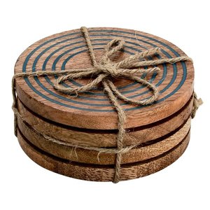 Sous-verres en noyer en bois à la demande forme ronde personnaliser la conception imprimée meilleur Durable et écologique pour l'utilisation de décor de table - Product Image 4