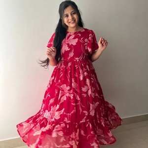 Elegante y a la moda, último exclusivo, la mayoría de moda, ropa de fiesta de lujo, alta demanda, superventas, vestido de diseñador de tela Georgette - Product Image 1