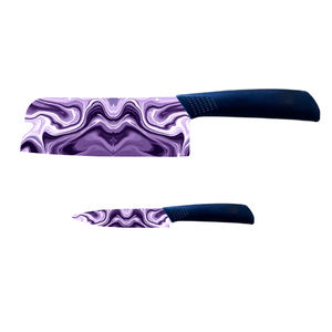 Vente en gros de 2 ensembles de couteaux de chef en céramique à motifs floraux, tranchants, écologiques, avec manche en plastique, compatibles lave-vaisselle, livraison rapide - Product Image 1