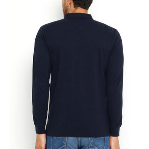 Polo de golf personnalisé de couleur unie, conception de t-shirt de haute qualité, polo respirant à manches longues avec logo de broderie coupe ajustée, t-shirts pour hommes - Product Image 2