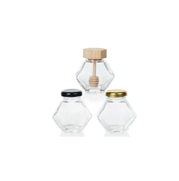 Bouteille de boîte de pot en verre de 250 ml avec couvercle en liège et en aluminium pour conteneur de stockage de cuisine de miel vente chaude