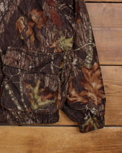 <b>Mens</b> Vintage Woodland <b>Camo</b> Hooded <b>Jacket</b> Classic Oak Leaf Pattern Insulated Full Zip Hunting Parka Outdoor Winter Fleece Coat - Product Image 2
