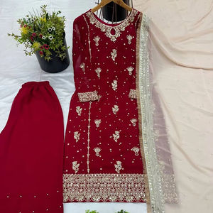 ชุดผ้าไหมปาร์ตี้ดีไซน์เนอร์ชุดเสื้อพลาสโซและดูแมททัสพร้อมคุณสมบัติถักความชื้นและปราศจากริ้วรอย - Product Image 1