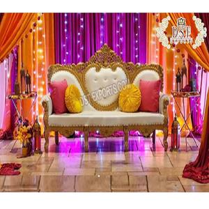 Increíble LoveSeats & Sofás para bodas asequibles Boda de oro blanco Sofá de dos plazas Escenario de bodas Ceremonial Deluxe Loveseat - Product Image 1