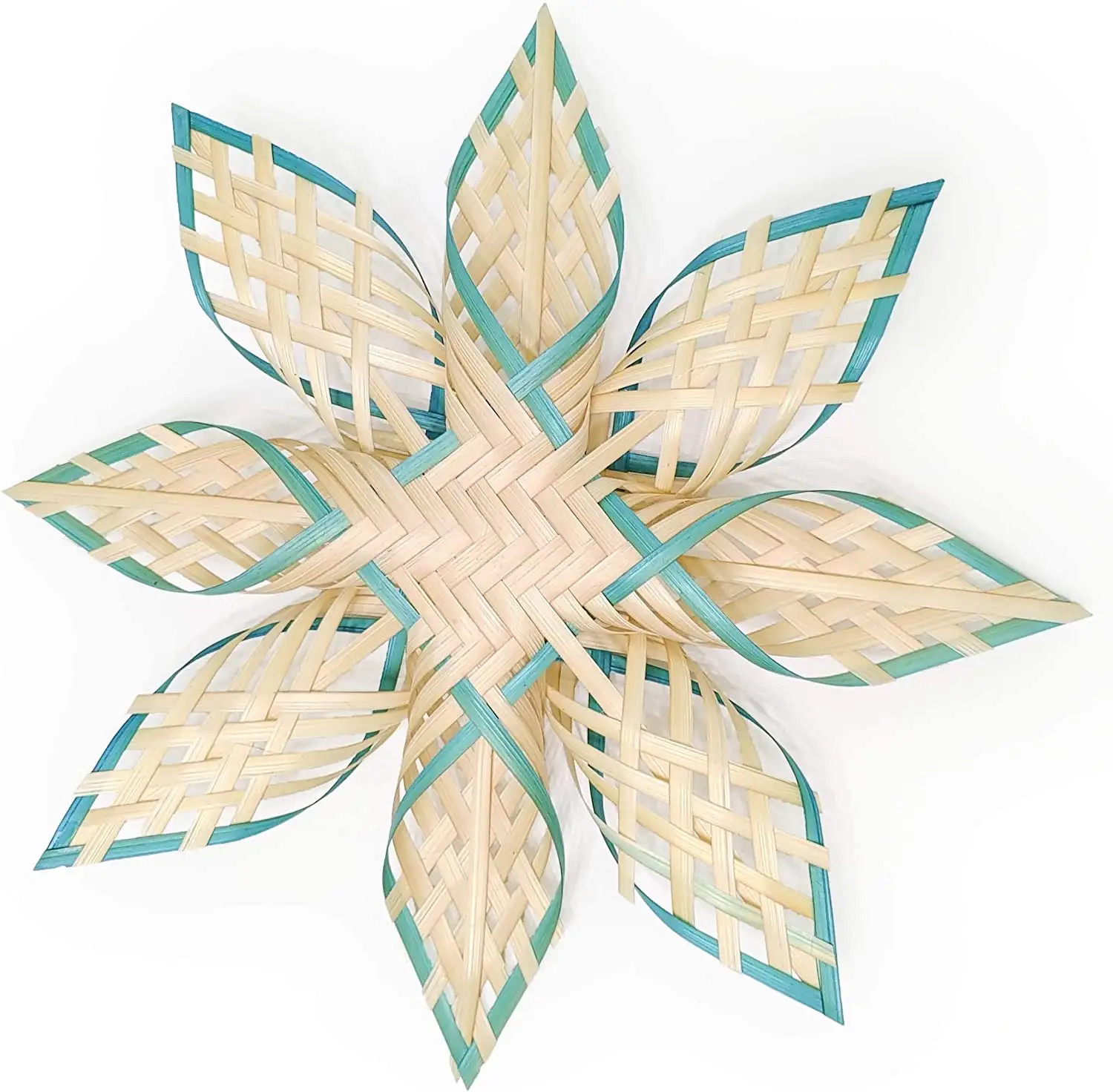 New arrival top trending natural woven bamboo snowflake Christmas decor tree from Vietnam