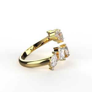 Avarta Gold Wavy Fancy Lab Grown Diamond Ring Hermosa colección de joyas para cualquier evento Pieza de joyería única - Product Image 2